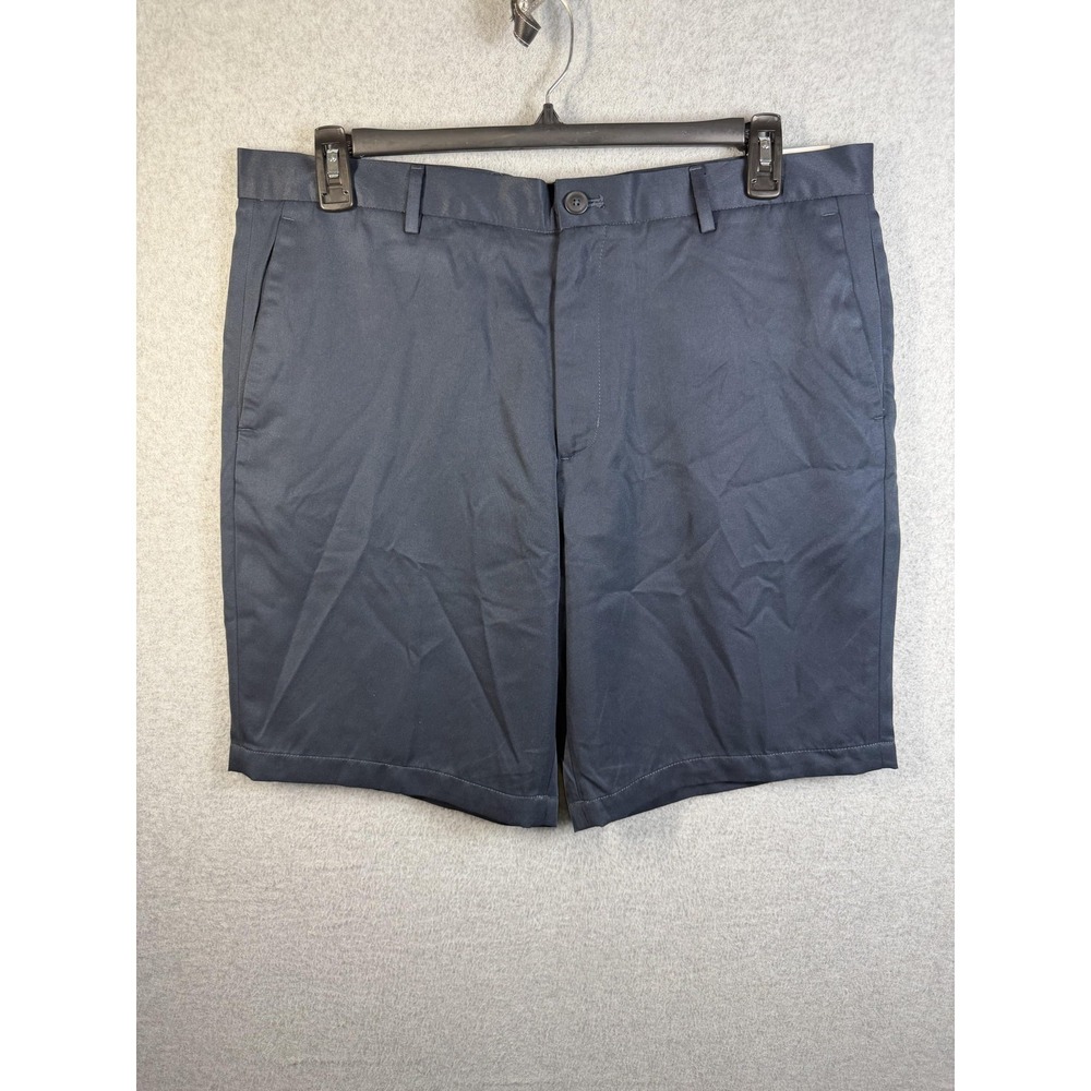 Perry‎ Ellis Shorts Mens 36 Blue Microfiber Chino Performance Casual Easy Care